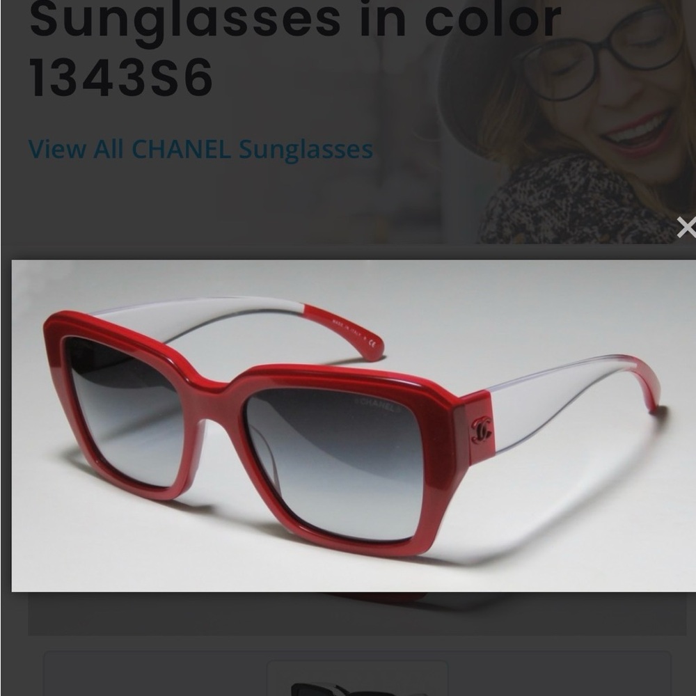 Vintage CHANEL Red & Clear acetate Sunglasses (5263 c1343)